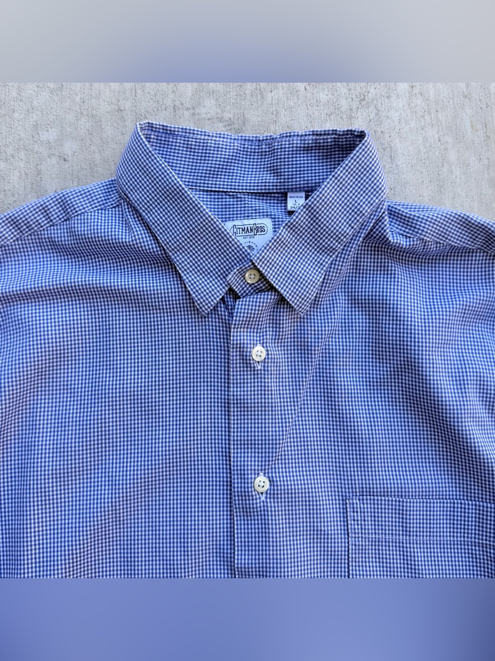 Gitman BrosAllen Edmonds Button Up Shirt Men's Large 16.5 Gingham Made In USA